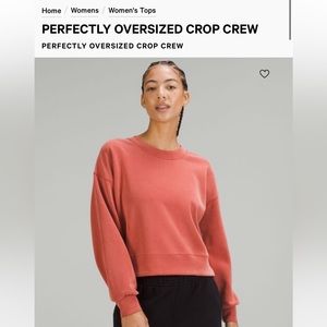 Lululemon perfectly oversized crop crew Softstreme